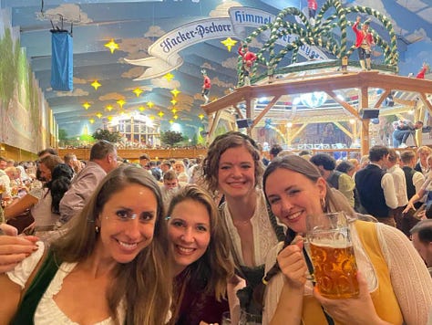 images of barcelona and munich and the author with friends and family