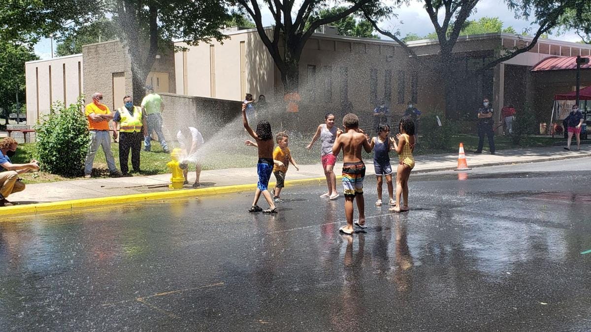 Fire hydrant opened in Reading