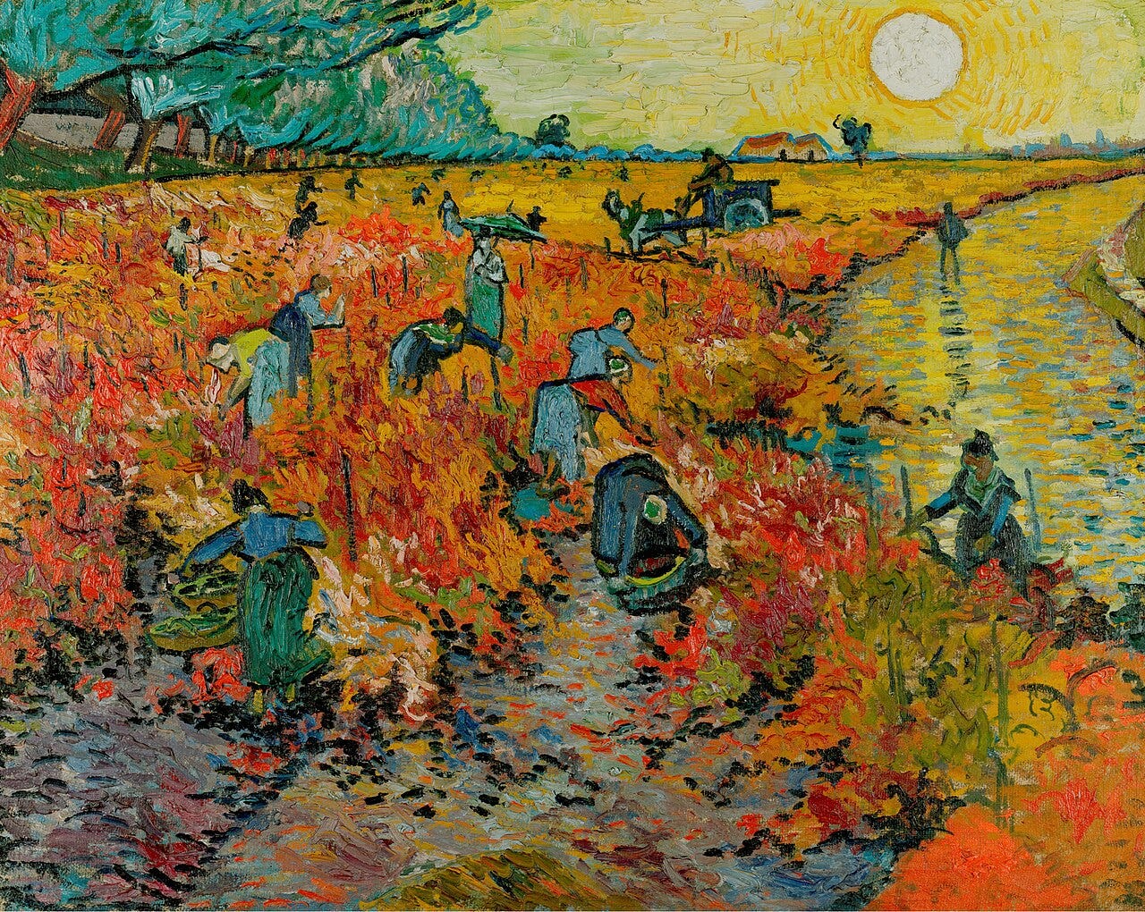Van Gogh Red Vineyard sunset field Van Gogh Red Vineyard sunset field