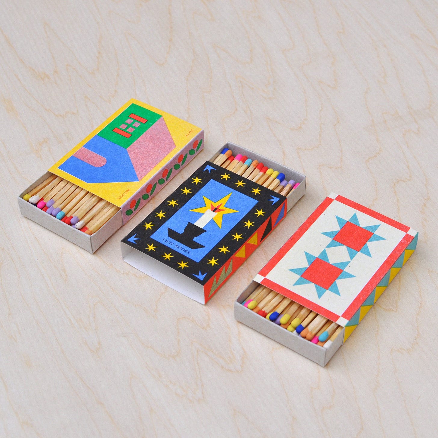 Sunroom’s risograph printed matchboxes