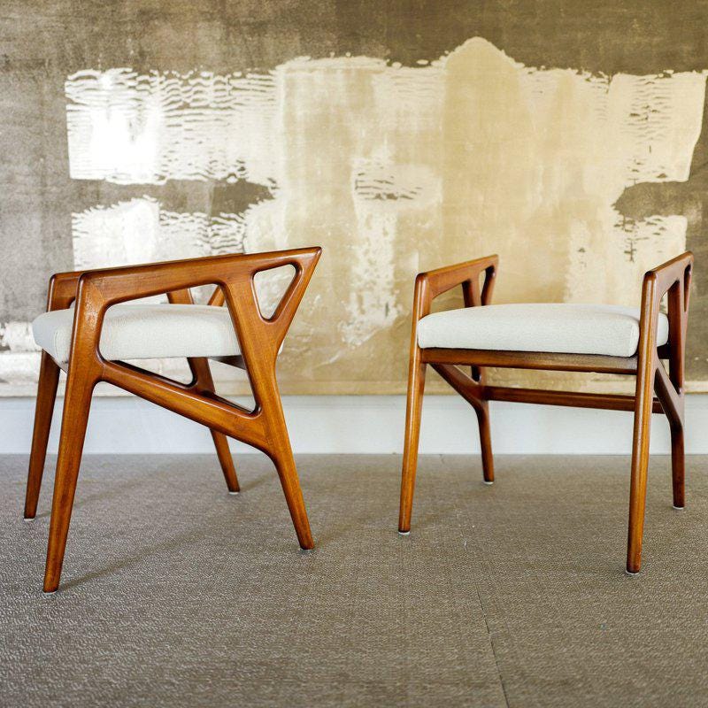 main work - Gio Ponti, Vintage Pair of Stools (1950s)