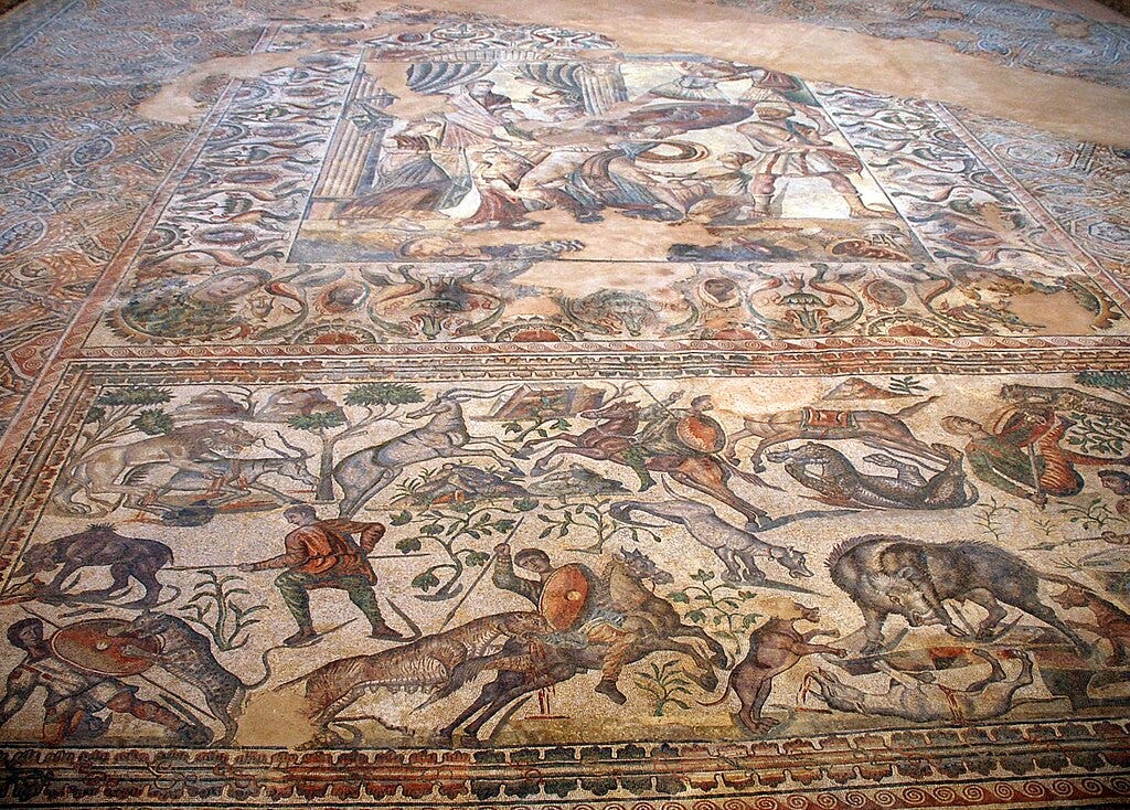 Late Roman mosaics at Villa Romana La Olmeda, Spain, 4th-5th centuries AD Late Roman mosaics at Villa Romana La Olmeda, Spain, 4th-5th centuries AD
