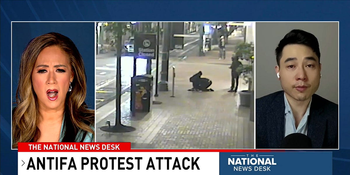 Mainstream Media News Presenter Shocked By Andy Ngo's Antifa Assault Video