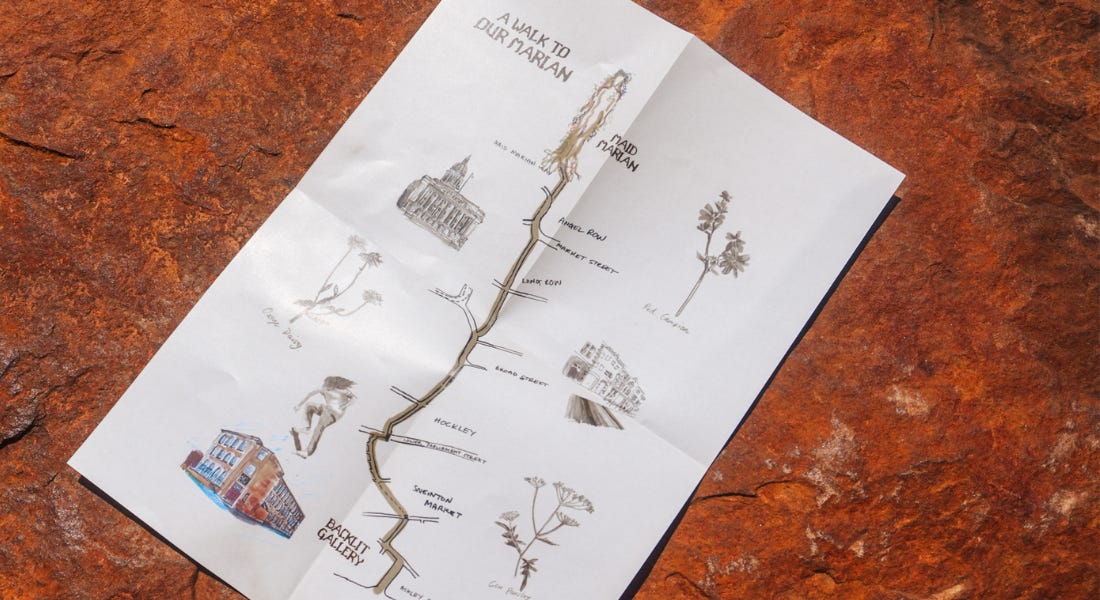 An illustrated map on a copper stone An illustrated map on a copper stone