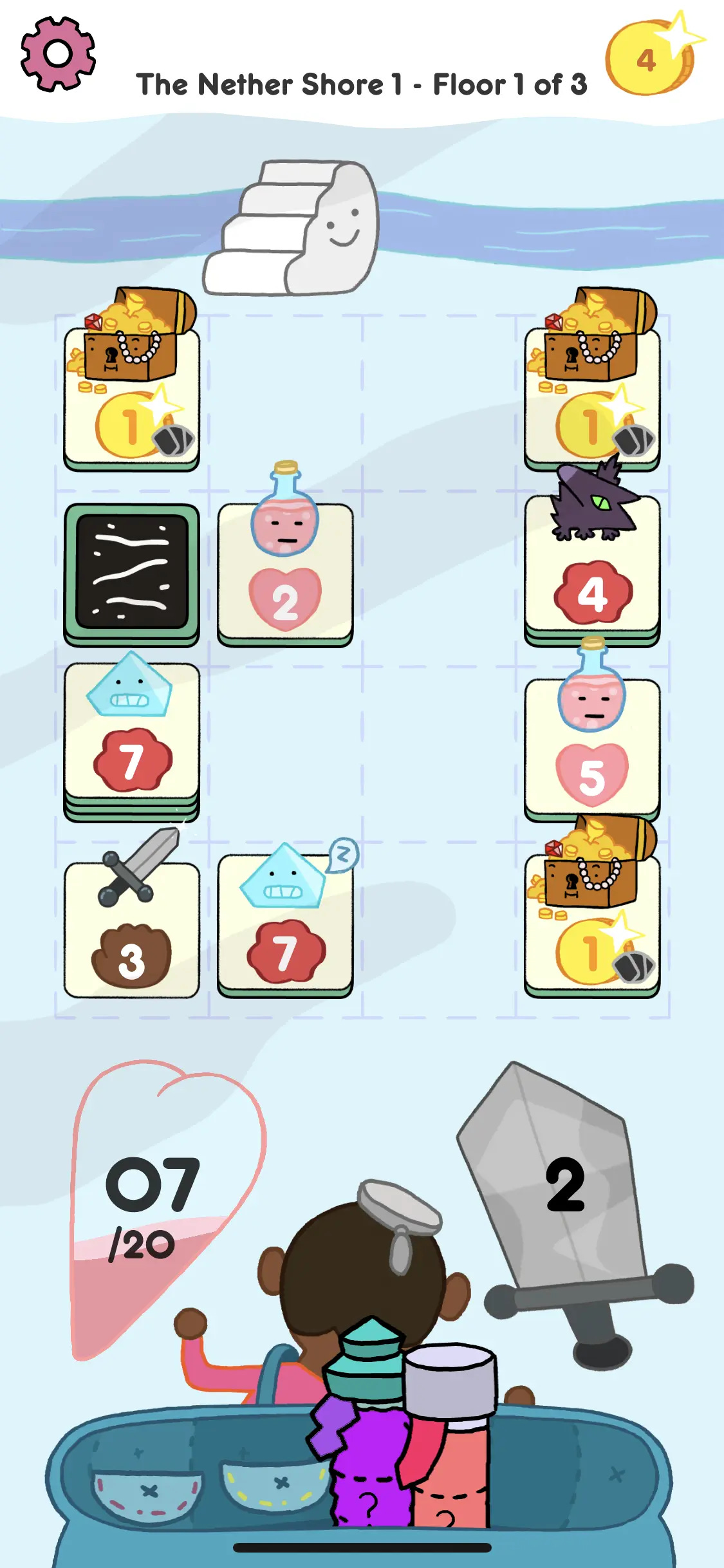 Path Clear! image of the game board depicting the path being clear from the player to the end of the level