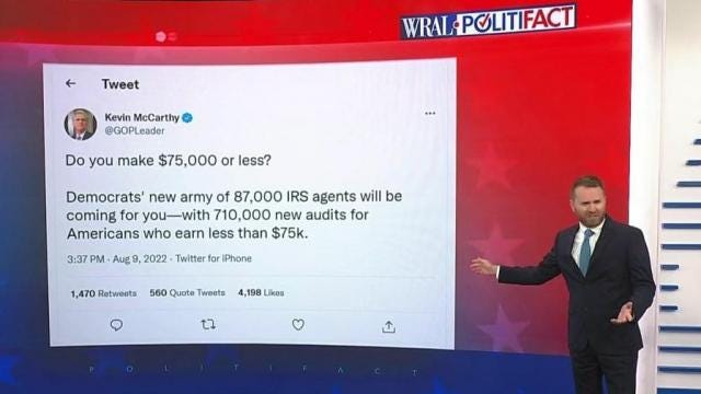 Checking McCarthy's IRS claim