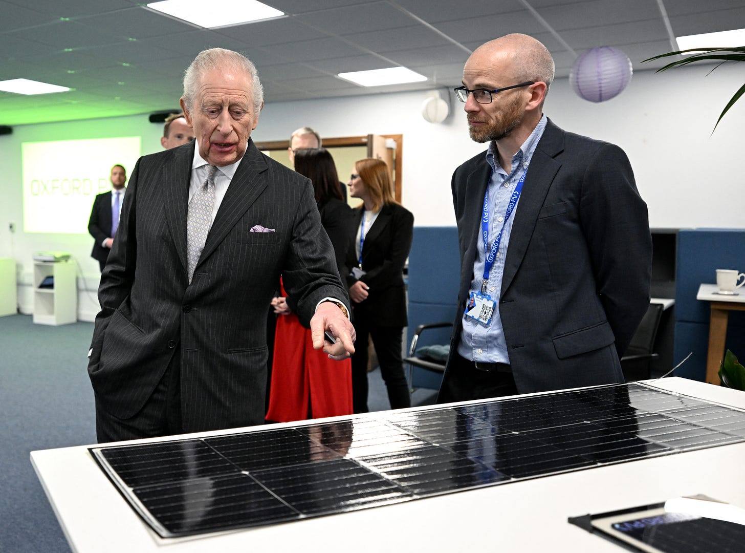 King Charles looking at solar technology