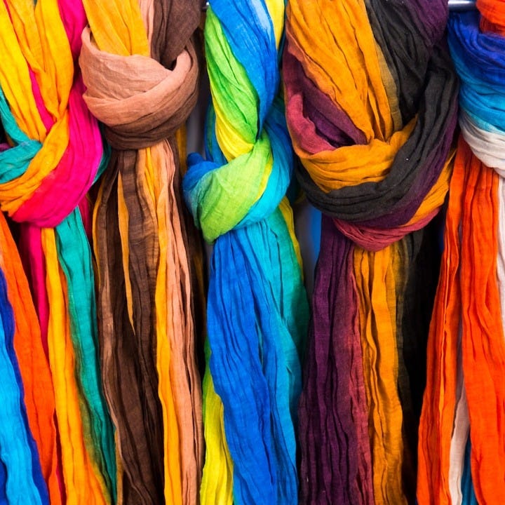 assorted-color textiles