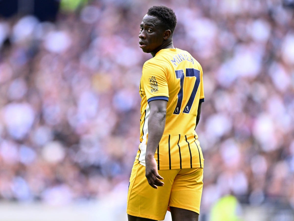 Yankuba Minteh in action for Brighton Yankuba Minteh in action for Brighton