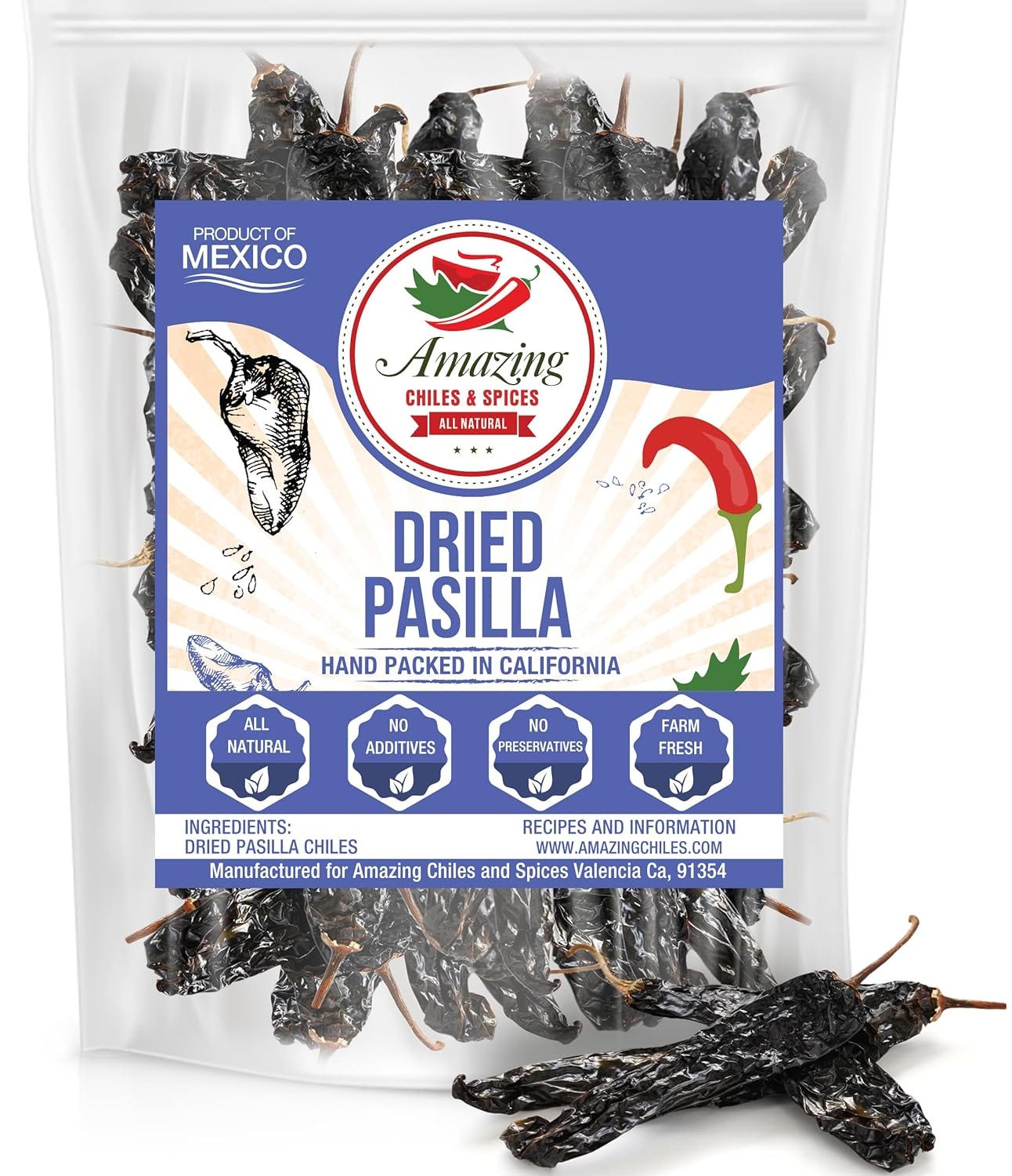 Pasilla Chiles Dried 4 oz - Staple in Mexican Cooking