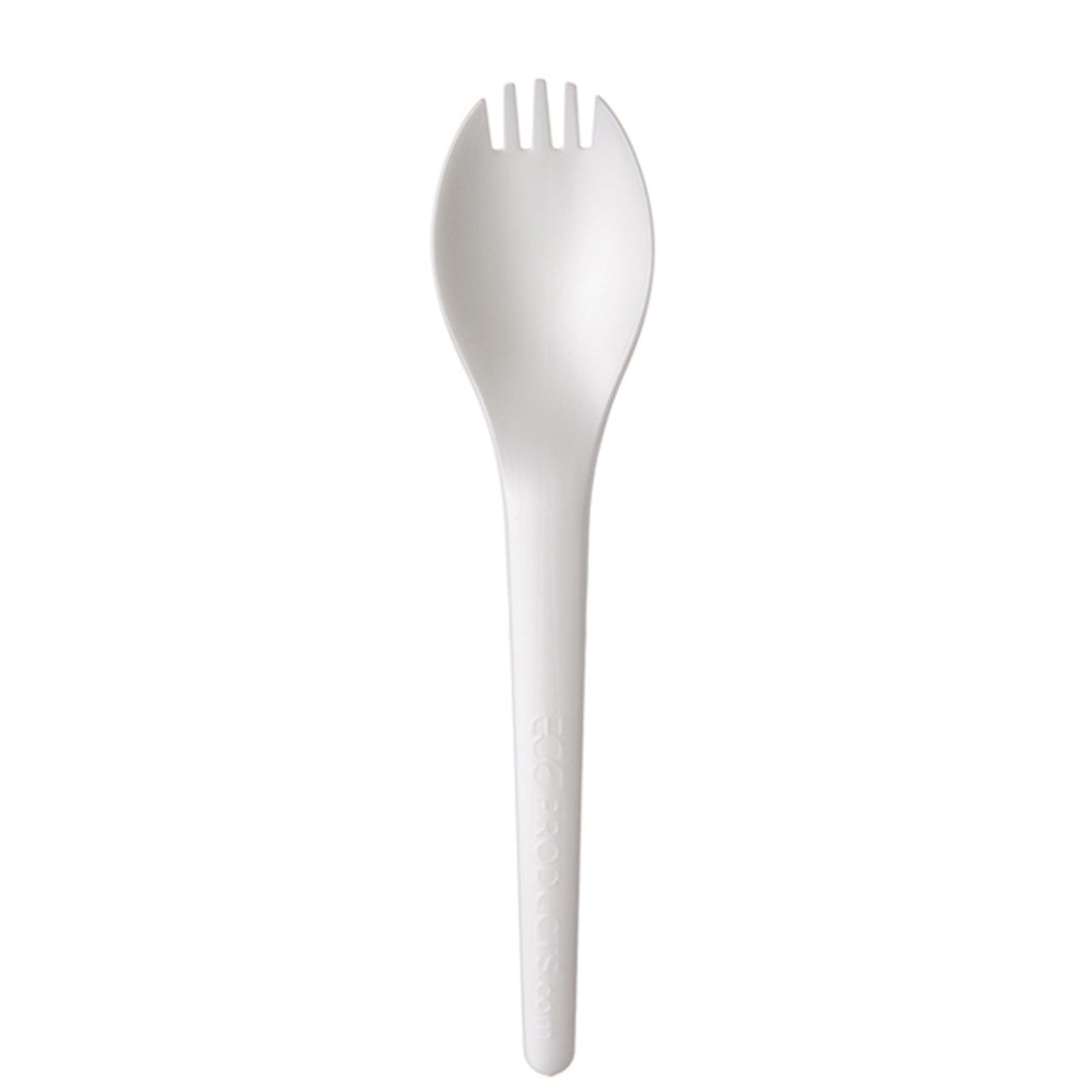 6in Plantware Spork, White
