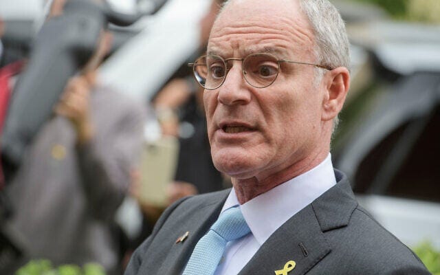 Israeli Ambassador to the US Yechiel Leiter talks with reporters on May 22, 2025 in Washington. (AP Photo/Rod Lamkey, Jr.)