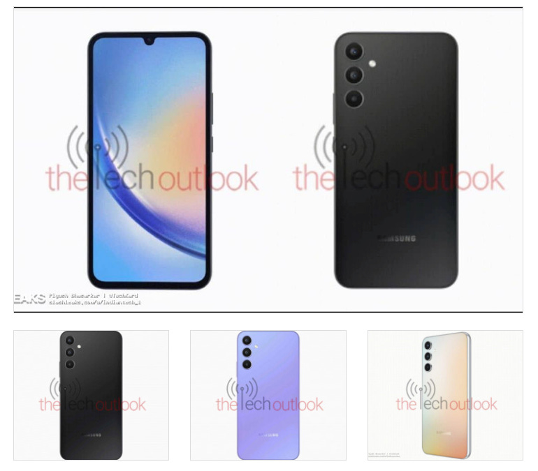 Alleged leaked images of Samsung Galaxy A34 shows multiple colors of the phone Alleged leaked images of Samsung Galaxy A34 shows multiple colors of the phone