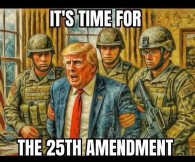 May be an image of 3 people and text that says 'IT'S ΤΙΜΕ FOR ΤΗE 25TH AMENDMENT'
