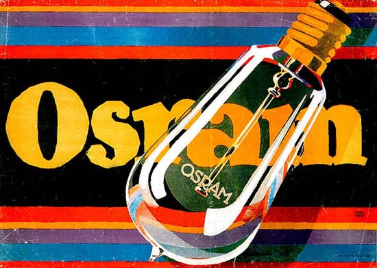 Osram Glühbirnen Bulbs Lucian Bernhard 1920 | Mad Men Art | Vintage Ad Art  Collection