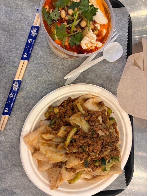 New york restaurants xian famous foods, court street bagels, and chambers street wines