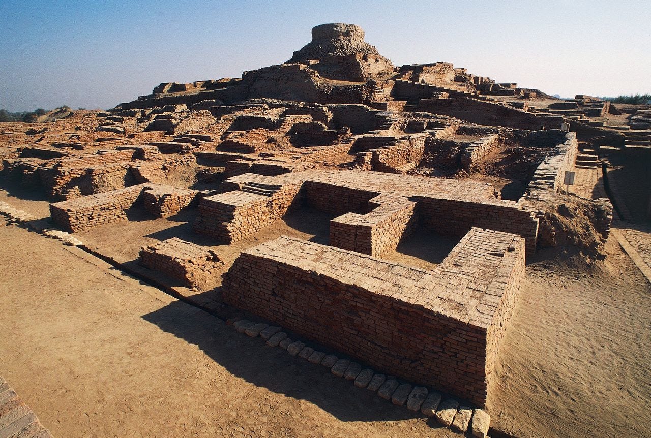 At its peak, the Indus River Valley civilization in South Asia featured gridded streets, multistory brick homes, flush toilets and bustling shops. (De Agostini/G. Nimatallah/AP)