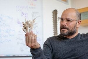 Andrew Kern, an academic expert in population genetics and machine learning, develops new tools for studying evolutionary biology. (Photo by Charlie Litchfield) Andrew Kern, an academic expert in population genetics and machine learning, develops new tools for studying evolutionary biology. (Photo by Charlie Litchfield)