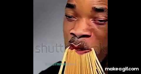 AI Will Smith eating spaghetti pasta (AI footage and audio) on Make a GIF
