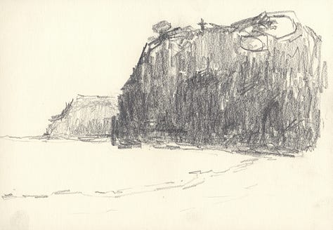 Pencil drawings, gouache painting on watercolor paper, neocolor II drawing, pencil sketch on my sketchbook