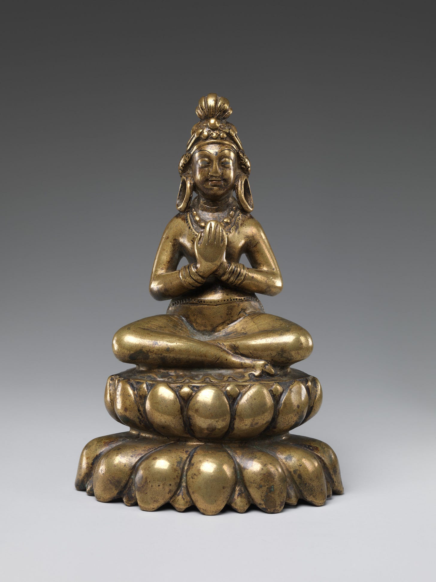 Tara, Brass inlaid with silver and copper, Pakistan (Swat Valley region)
