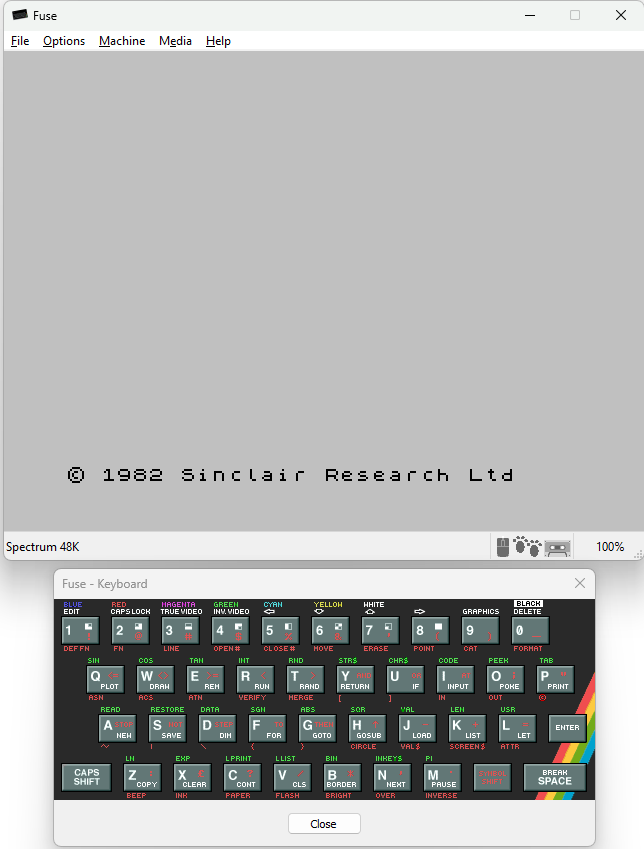 Getting Started with the Fuse Emulator for ZX Spectrum