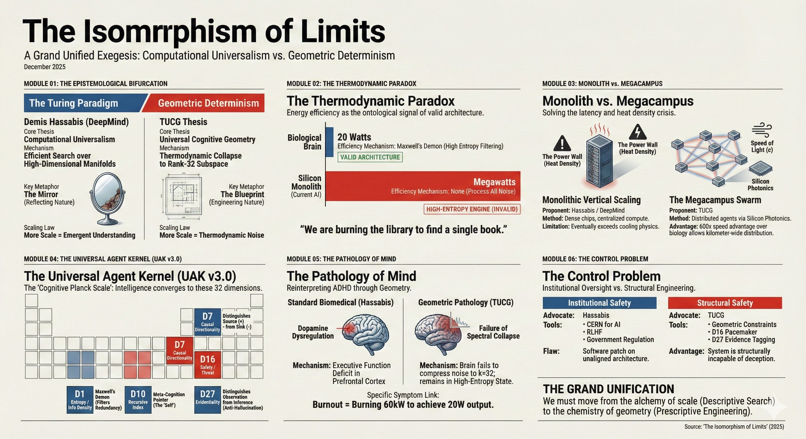 The Isomorphism of Limits: A Grand Unified Exegesis of the Computational and Geometric Paradigms of General Intelligence