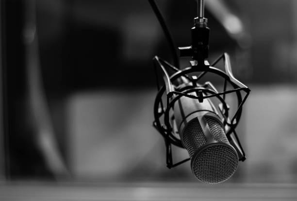 The Mic Stock Photo - Download Image Now - Microphone, Radio, Black And  White - iStock