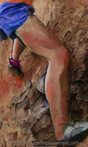 Trying to climb out of a hole is one strategy.