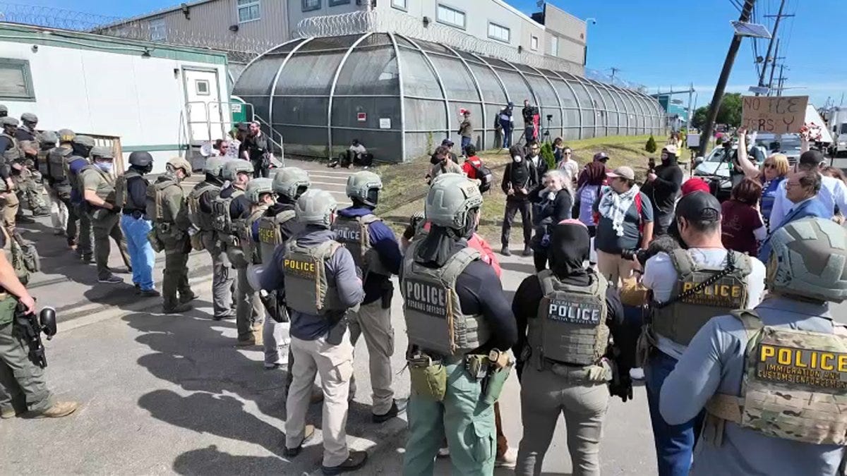 Protesters, ICE agents clash outside Delaney Hall detention facility in NJ