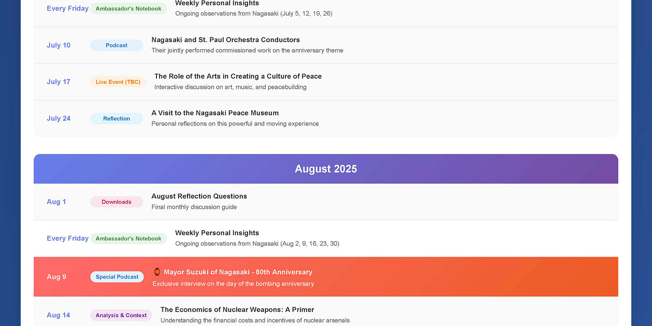 My Gift to You: 80th Anniversary Mini-Course on Nuclear Peace