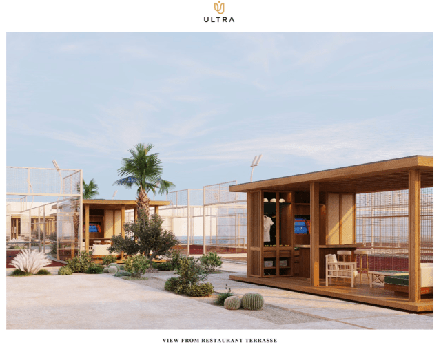 view from Ultra Padel Miami restaurant terrace