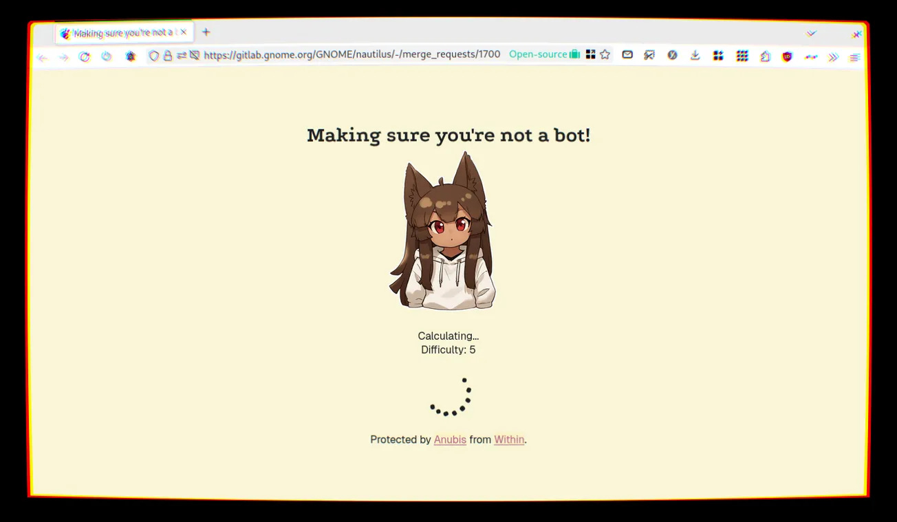 Anubis making sure you're not a bot Anubis making sure you're not a bot