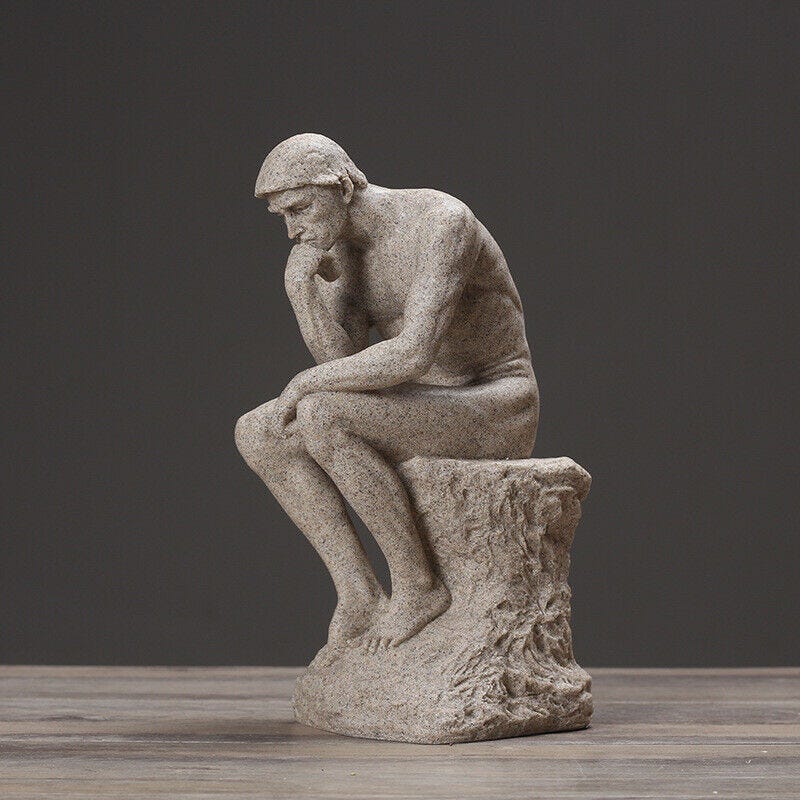 Image 1 - Sandstone-Abstraction-Auguste-Rodin-The-Thinker-Bust-Statue-Character-Plaster