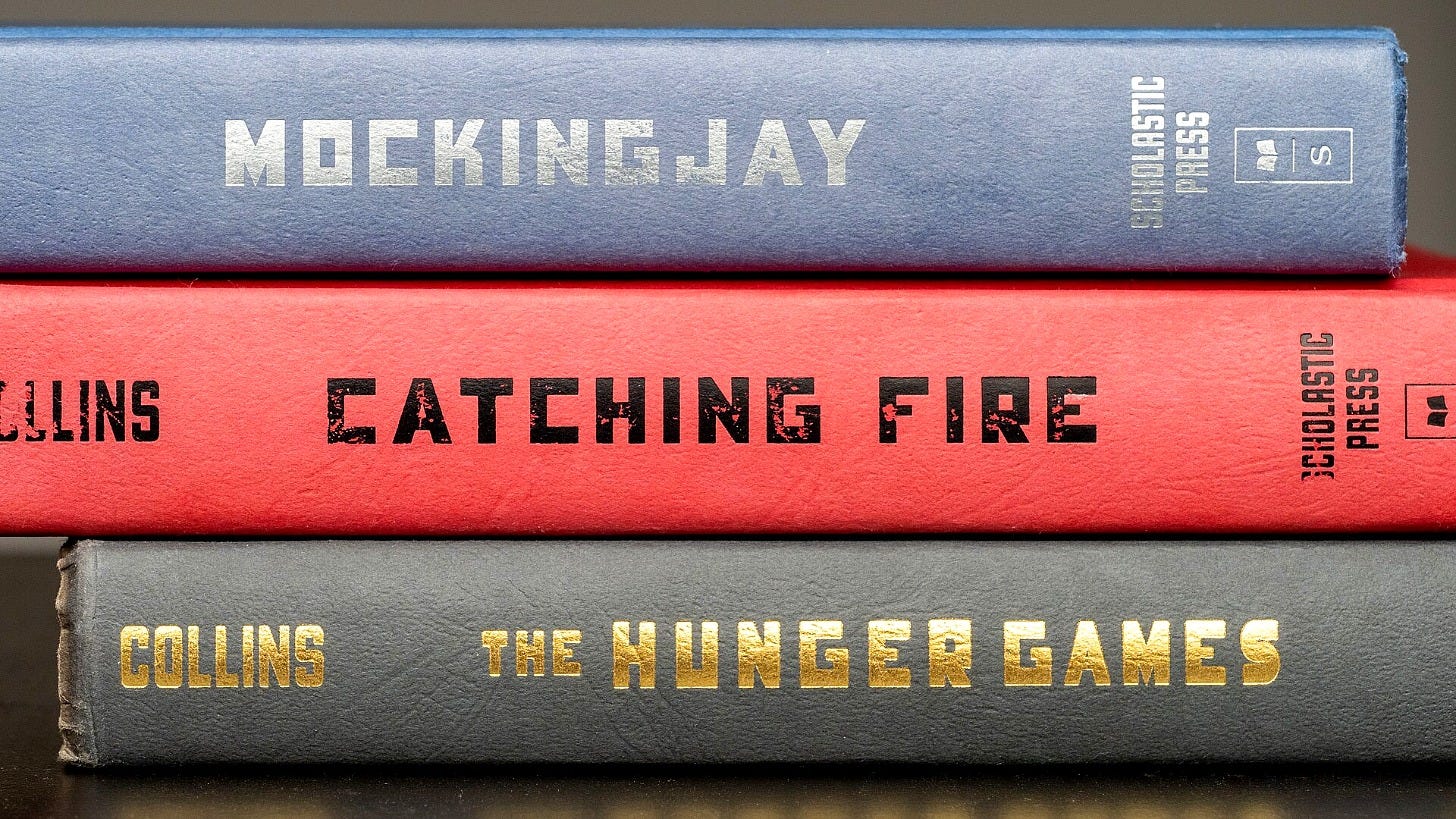 The original Hunger Games trilogy by Suzanne Collins. Image: ajay_suresh via Wikimedia Commons The original Hunger Games trilogy by Suzanne Collins. Image: ajay_suresh via Wikimedia Commons