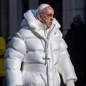 democracy is not ready for pope in a puffy coat