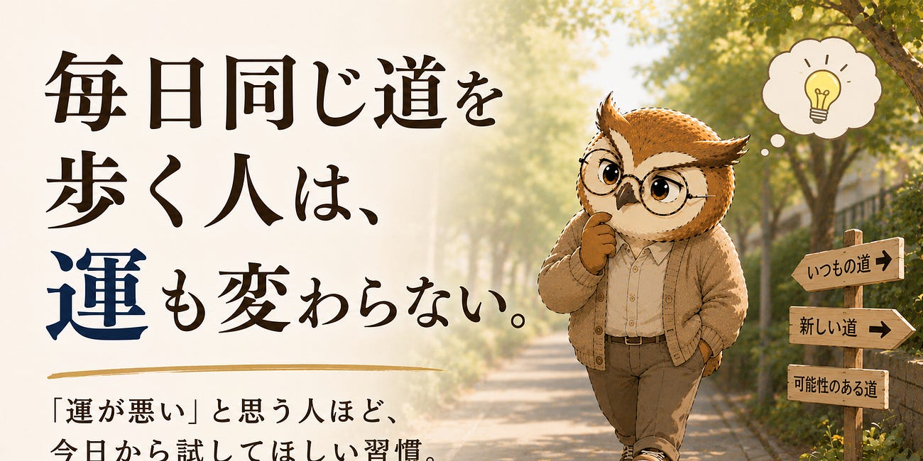 毎日同じ道を歩く人は、運も変わらない。