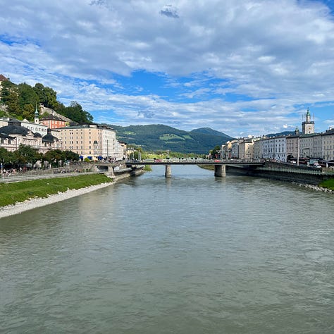 photos of Salzburg old town in the summer