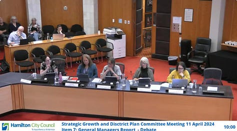 A gallery of images - some of the selfies in the chamber, some of them screenshots from the Council livestream, some of them graphics describing what happened in that Council meeting e.g. "Highest risk intersection declined funding"