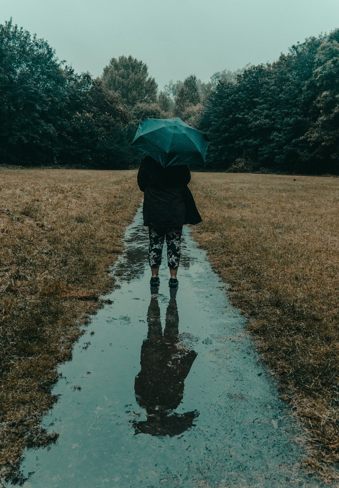 woman holding umbrella