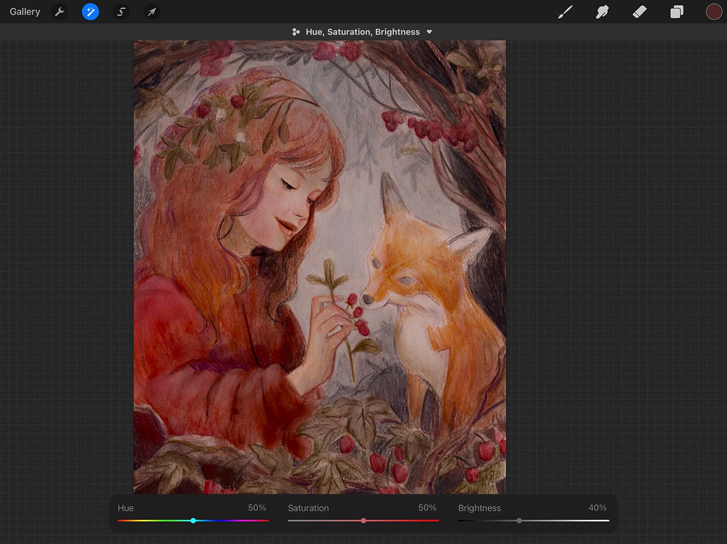 Screen shot of Procreate Screen shot of Procreate