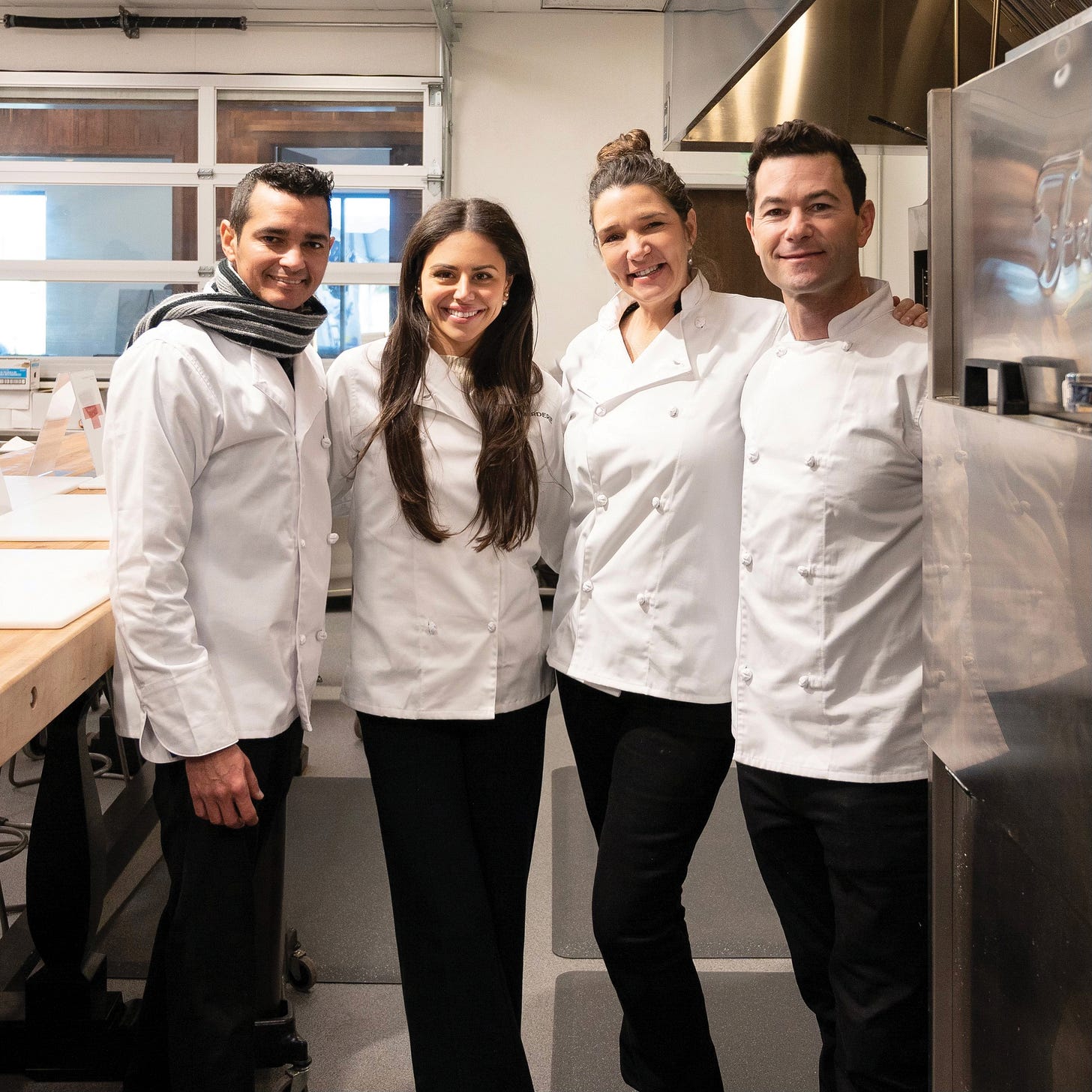 Photo of the four Boarderie co-founders: Angel Jerez, Rachel Solomon Fascitelli, Julie Menitoff and Aaron Menitoff
