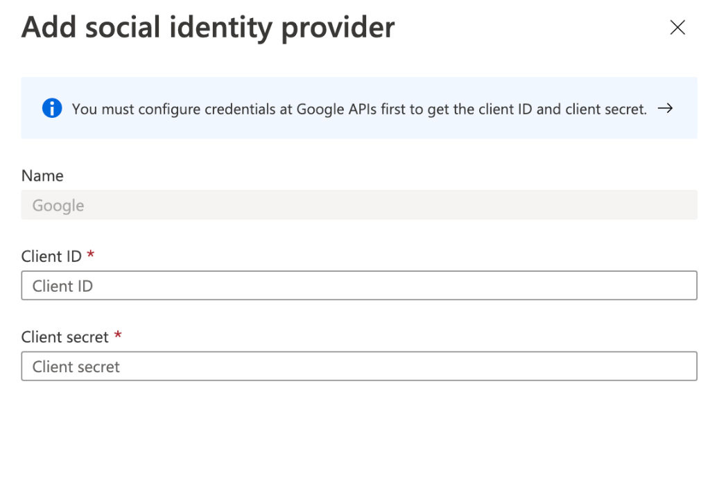 Aggiungere Google come Identity Provider Aggiungere Google come Identity Provider