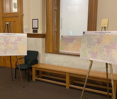 Maps of Colorado electoral districts (Credit: Colorado Independent Redistricting Commissions/Instagram)