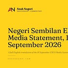 Negeri Sembilan EXCO Media Statement, 16 September 2026