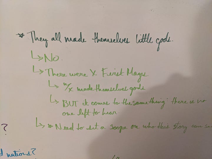 Pictures of whiteboards with scrawled notes