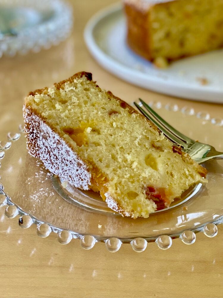 One Bowl Peaches and Cream Cake is a healthy Good and Good for You™ recipe by chef Virginia Willis on virginiawillis.com One Bowl Peaches and Cream Cake is a healthy Good and Good for You™ recipe by chef Virginia Willis on virginiawillis.com