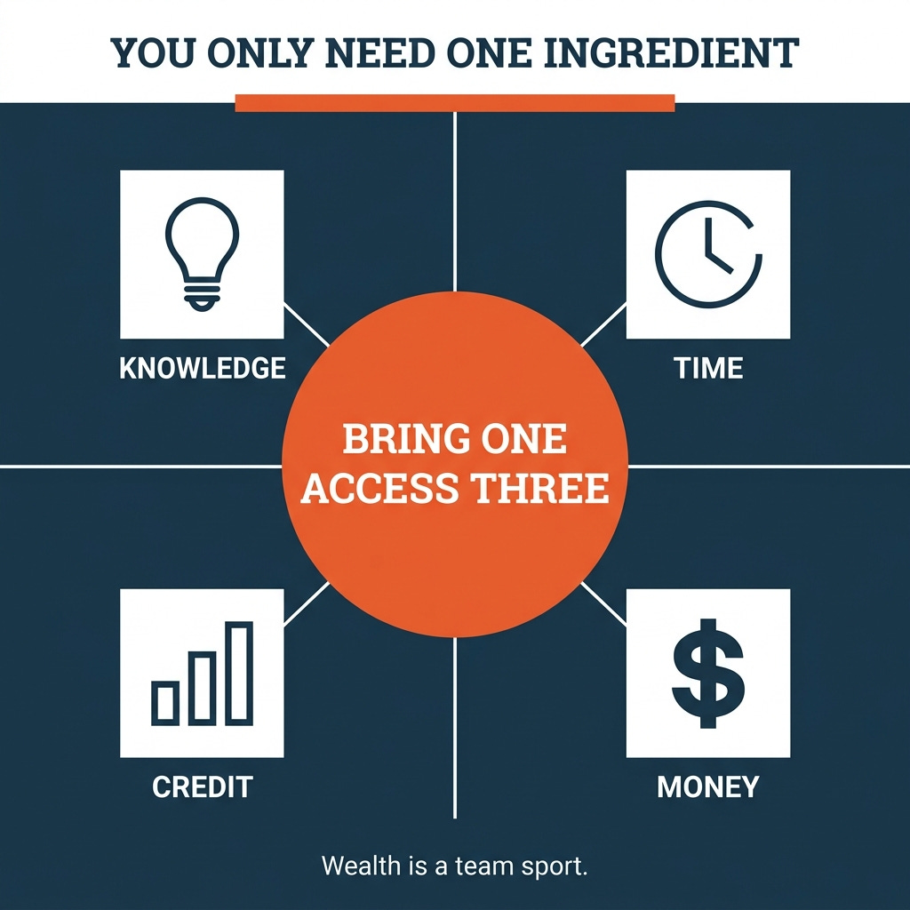 You only need one ingredient — knowledge, time, money, or credit.