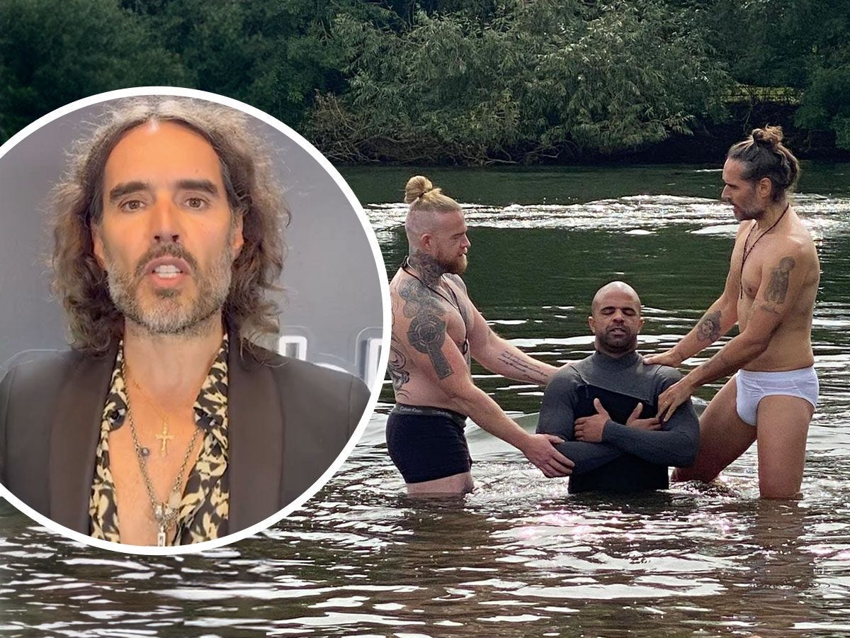 Russell Brand Responds to Criticism Over Performing Baptisms in His  Underwear