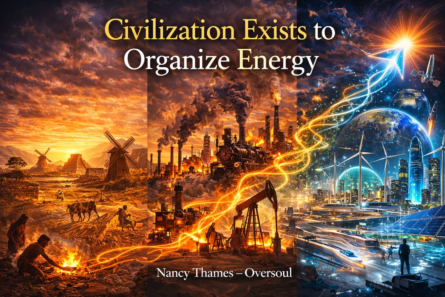Power Invention Civilization Civilization Exists to Organize Energy - Nancy Thames